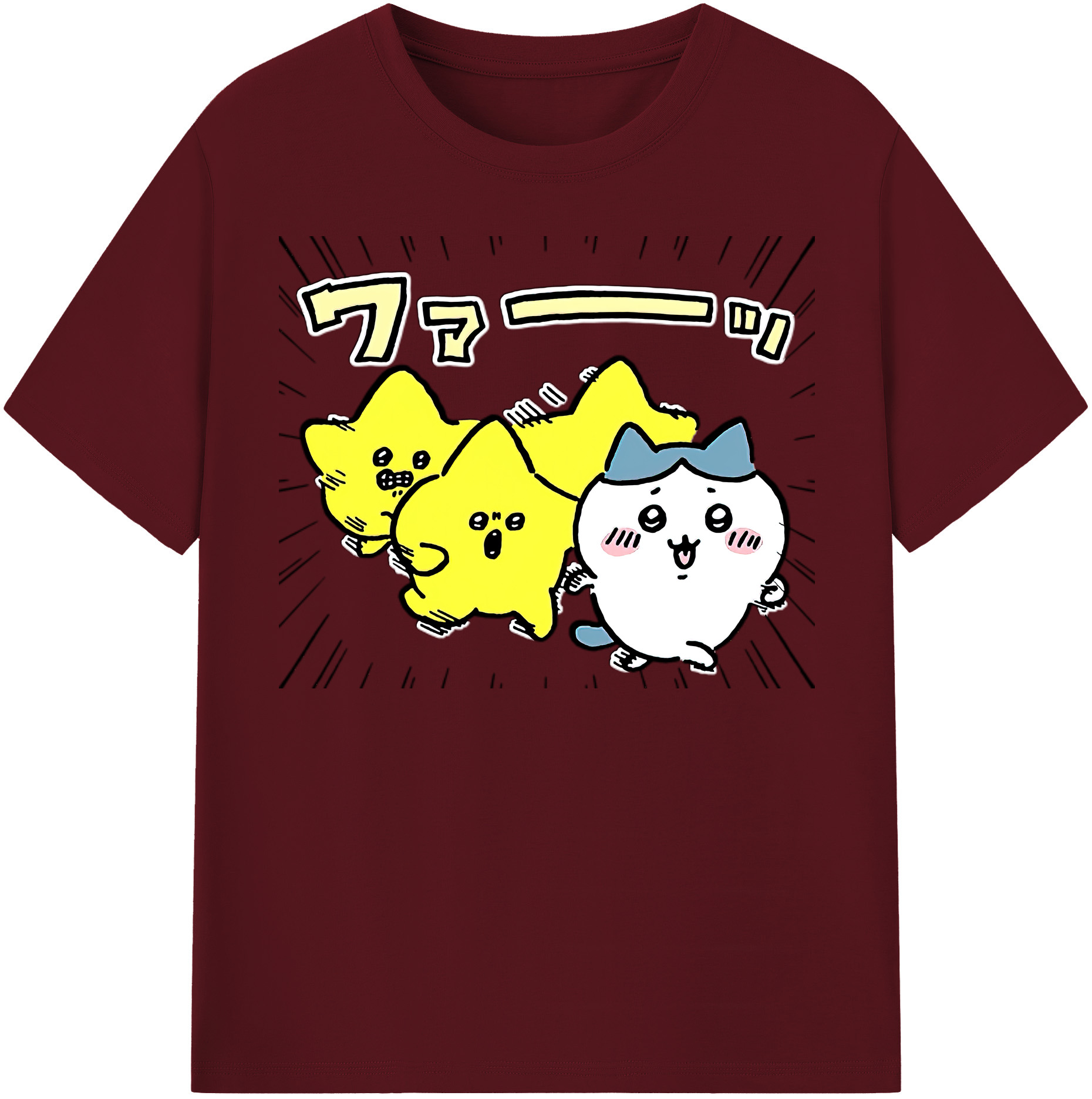 （画像用） ちいかわ 流れ星 Chii-kawa Shooting star 綿100％半袖Tシャツ（フロントプリント）